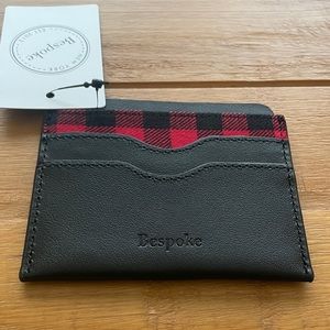 NWT SALE Slim ID Card Case with Red Plaid Print